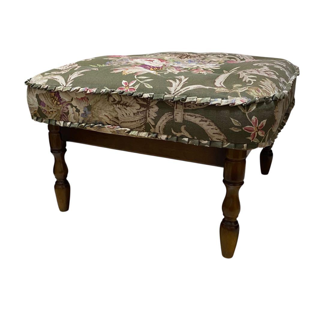 【美品】カリモクkarimoku コロニアル オットマン 花柄 レトロビンテージ