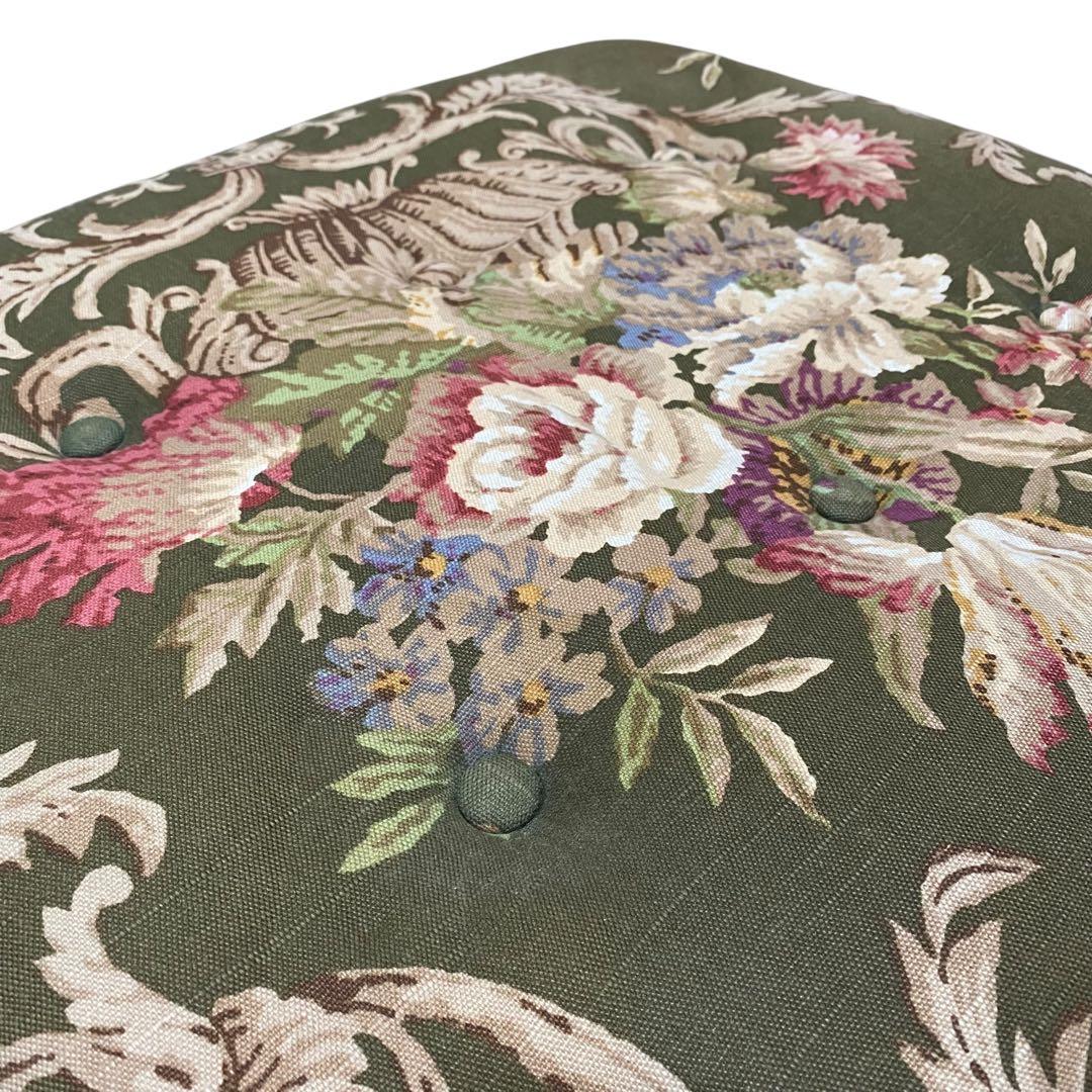 【美品】カリモクkarimoku コロニアル オットマン 花柄 レトロビンテージ