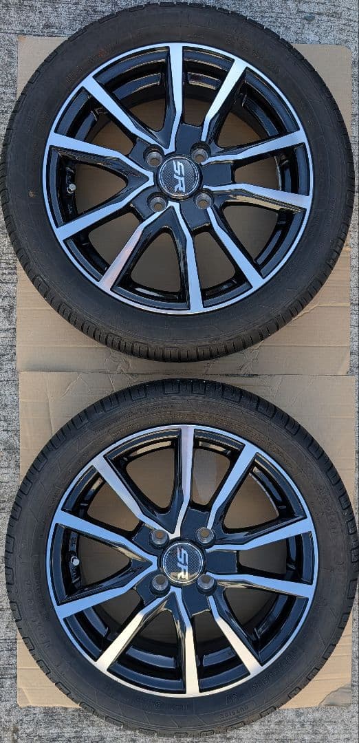 浦島太郎ページ。 15インチ ホイールセット ブラック/シルバー①