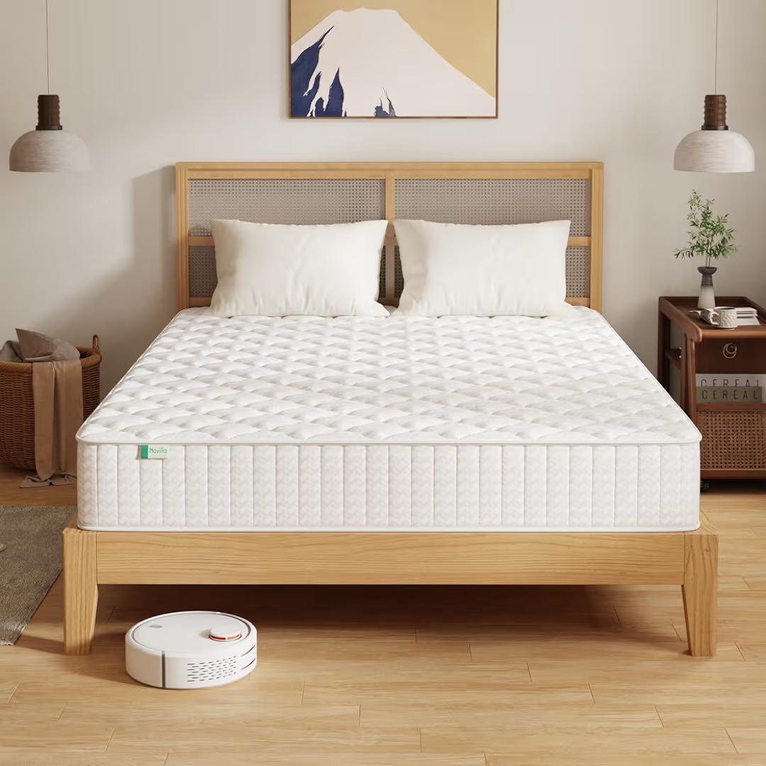 Novilla マットレス ダブルサイズ ホワイト 高反発　寝具