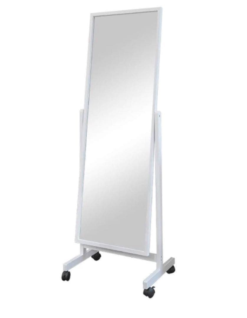 スタンドミラー 省スペース キャスター付きミラー 全身 ミラー 鏡 姿見
