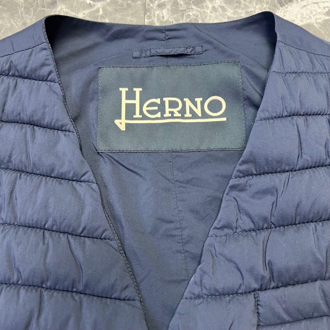 美品　ヘルノ　ダウンベスト　ジレ　軽量　IN-TECH ネイビー M　メンズ