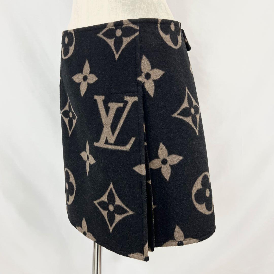 『極美品』LOUIS VUITTON ルイヴィトン モノグラム ウール スカート