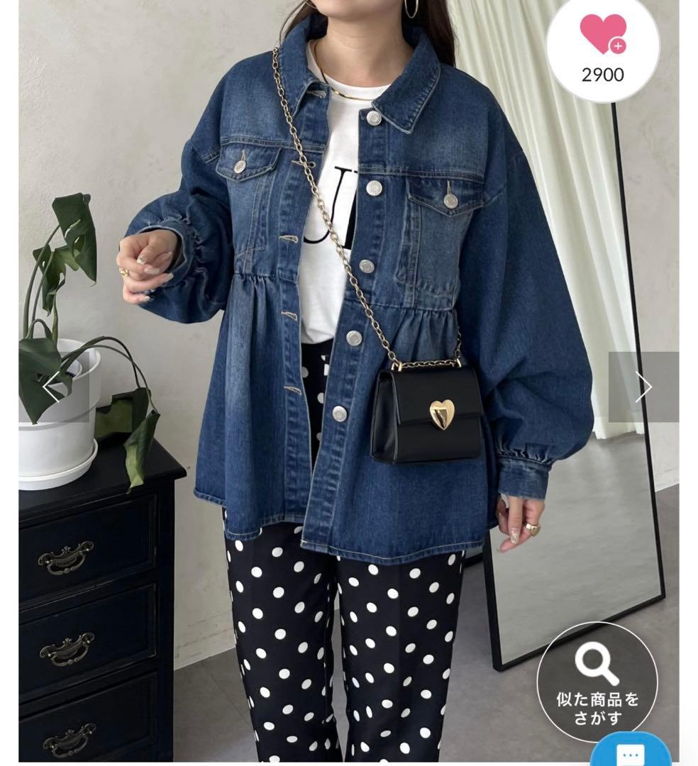 ギャザーペプラムデニムジャケット