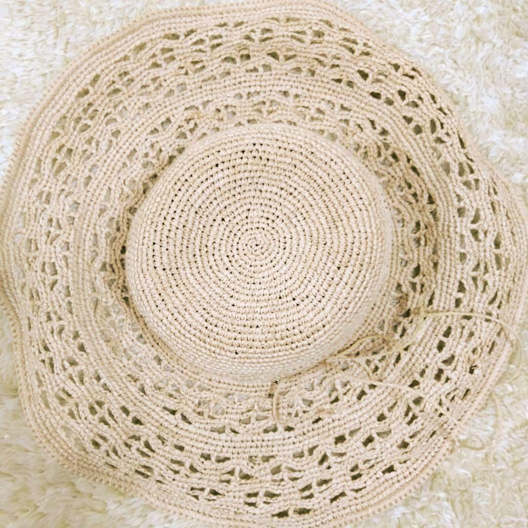 1498 ヘレンカミンスキー 麦わら帽子 編み模様 ラフィア100% ベージュ