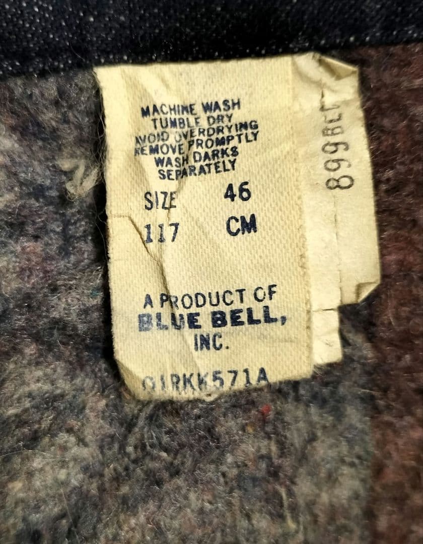 BLUE BELL カバーオール ビンテージＵＳＡ コーデュロイ襟 46