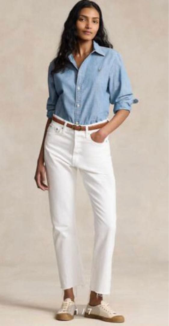 芸能人着用◎ラルフローレン　レザースキニーベルト　ダークブラウン