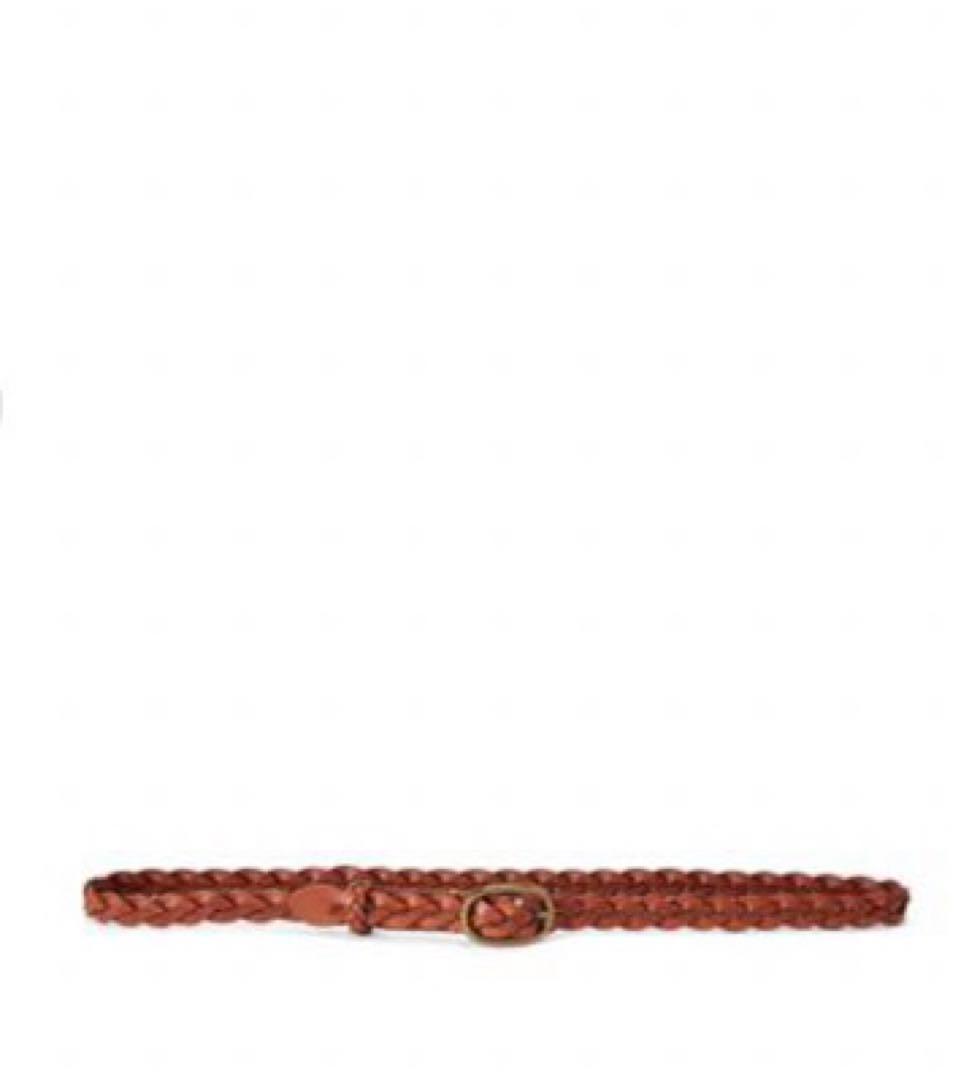 芸能人着用◎ラルフローレン　レザースキニーベルト　ダークブラウン