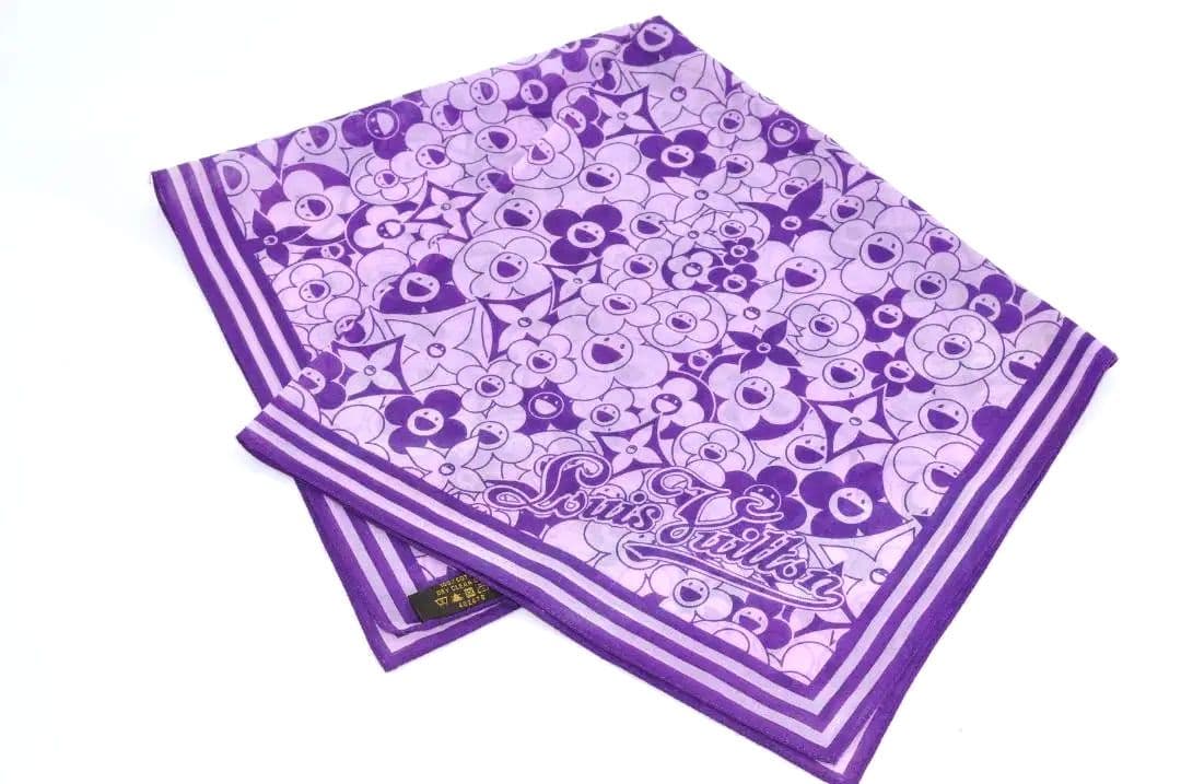 レア ルイヴィトン 村上隆 コラボ コットン ハンカチ スカーフ