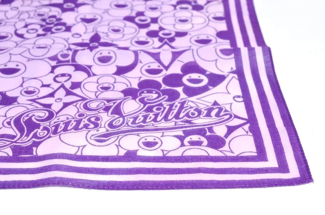 レア ルイヴィトン 村上隆 コラボ コットン ハンカチ スカーフ