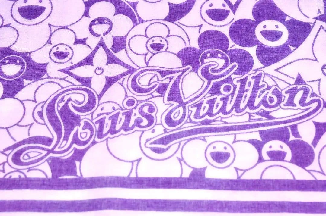 レア ルイヴィトン 村上隆 コラボ コットン ハンカチ スカーフ