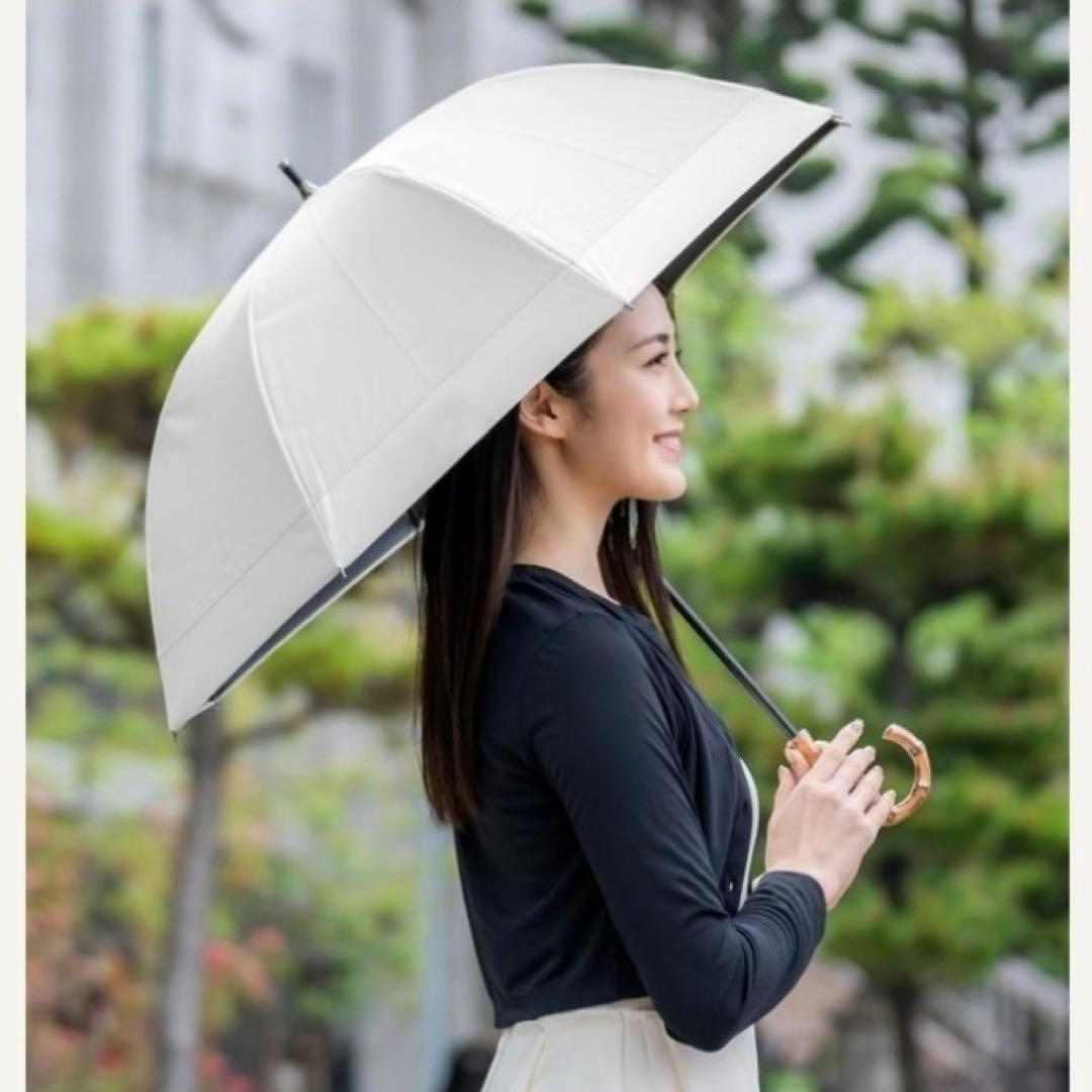芦屋ロサブラン　日傘　長傘　晴雨兼用　ショートサイズ　アイボリー　1級遮光
