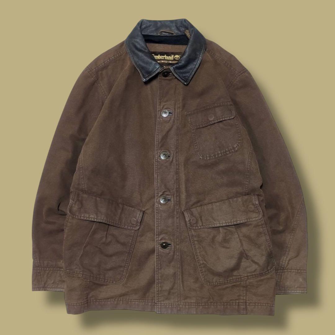 00s 2003's Timberland ハンティングジャケット　襟レザー
