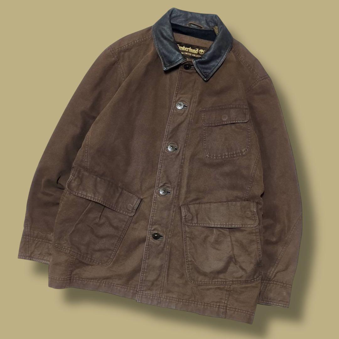 00s 2003's Timberland ハンティングジャケット　襟レザー