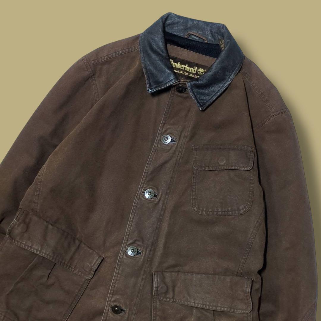 00s 2003's Timberland ハンティングジャケット　襟レザー