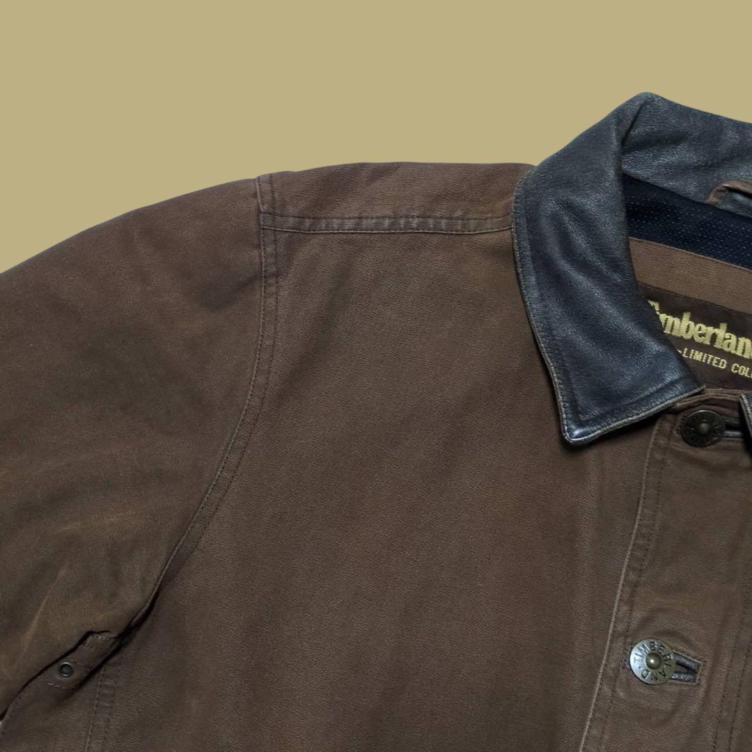 00s 2003's Timberland ハンティングジャケット　襟レザー