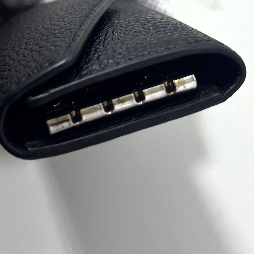 ボナベンチュラ　4連　キーケース　ゴールド金具　キーリング　シボ革