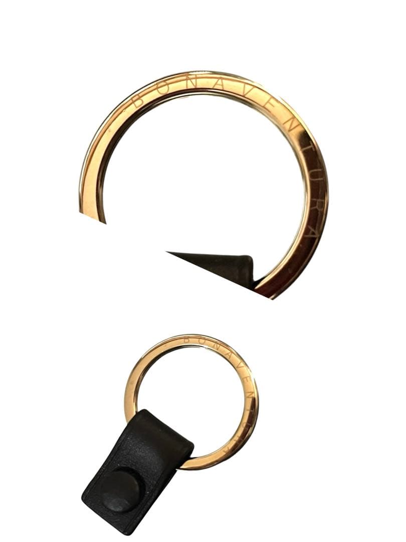 ボナベンチュラ　4連　キーケース　ゴールド金具　キーリング　シボ革