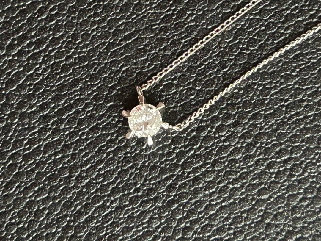 一粒ダイヤネックレス　造幣局刻印プラチナ850チェーン　0.3カラットダイヤ