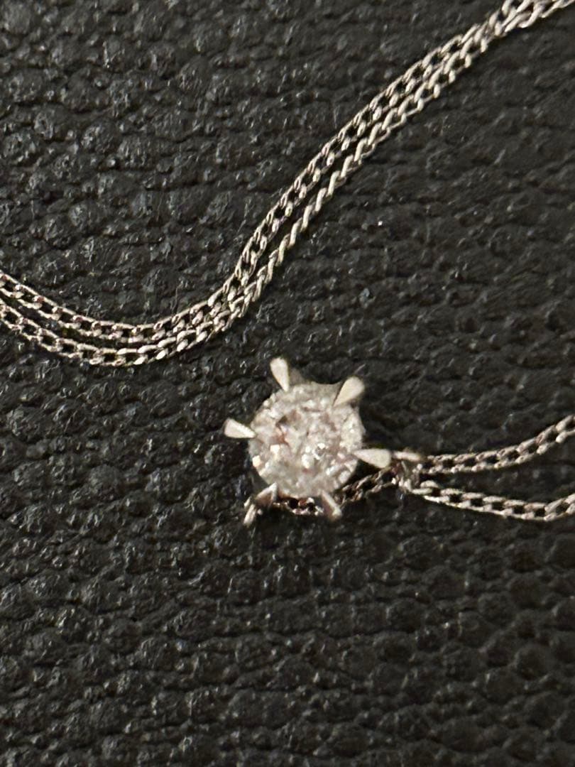 一粒ダイヤネックレス　造幣局刻印プラチナ850チェーン　0.3カラットダイヤ