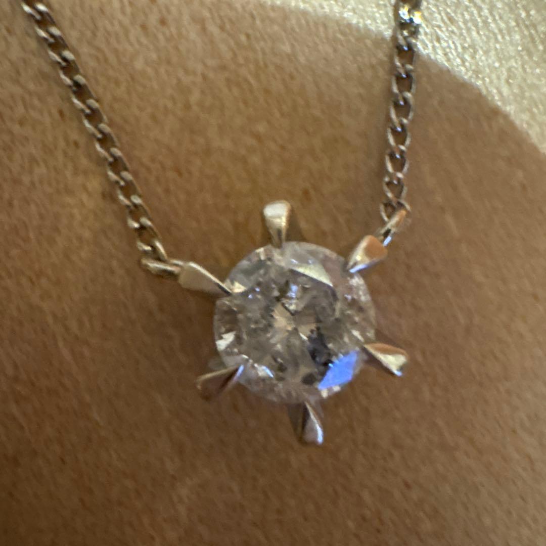 一粒ダイヤネックレス　造幣局刻印プラチナ850チェーン　0.3カラットダイヤ