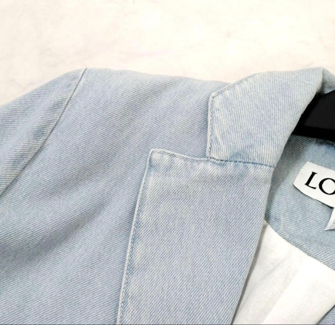 ね*ま様 美品✨ LOEWE　デニム ジャケット　ロゴボタン　美シルエット　38