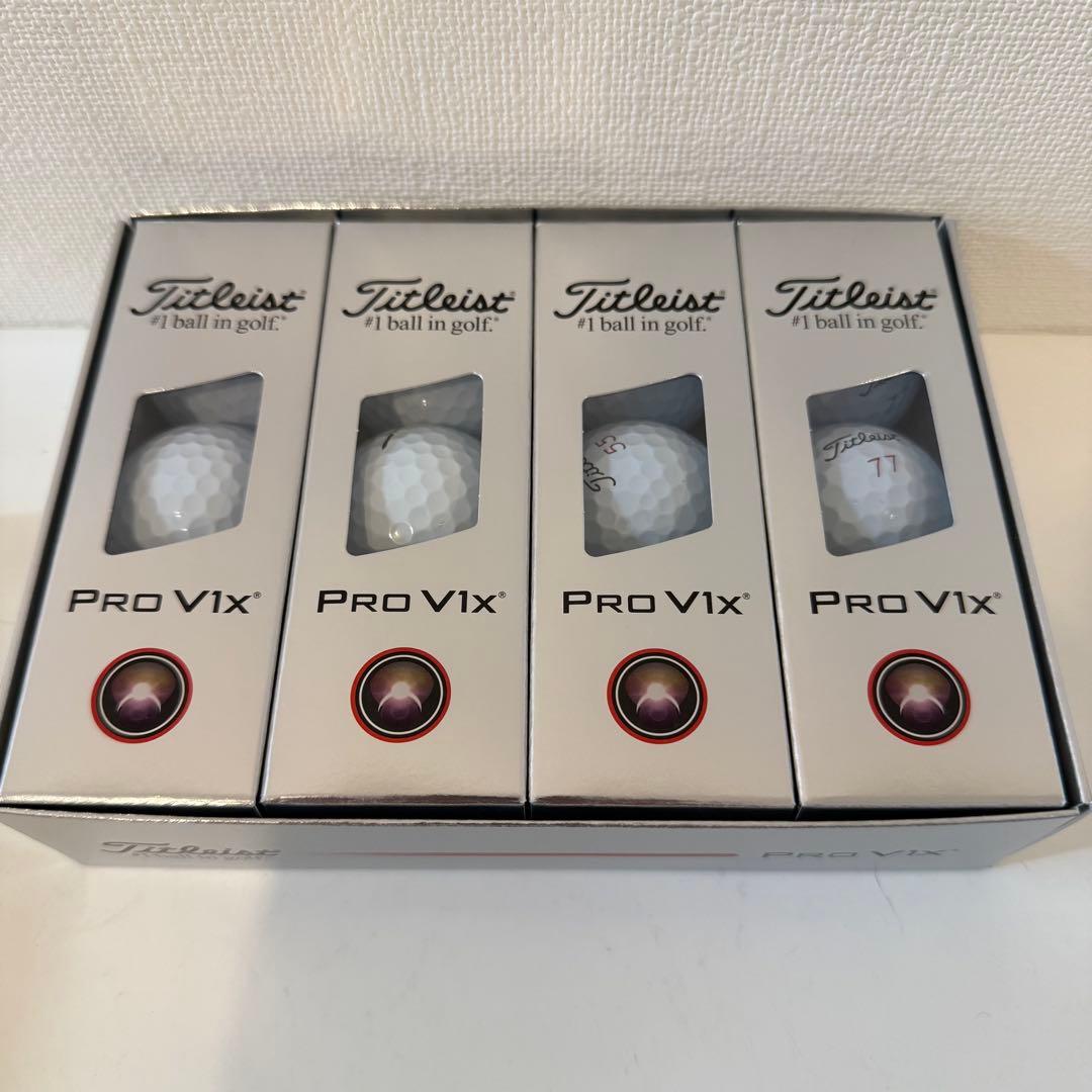 (4箱) 2025 TITLEIST Pro V1x ゴルフボールダブルナンバー