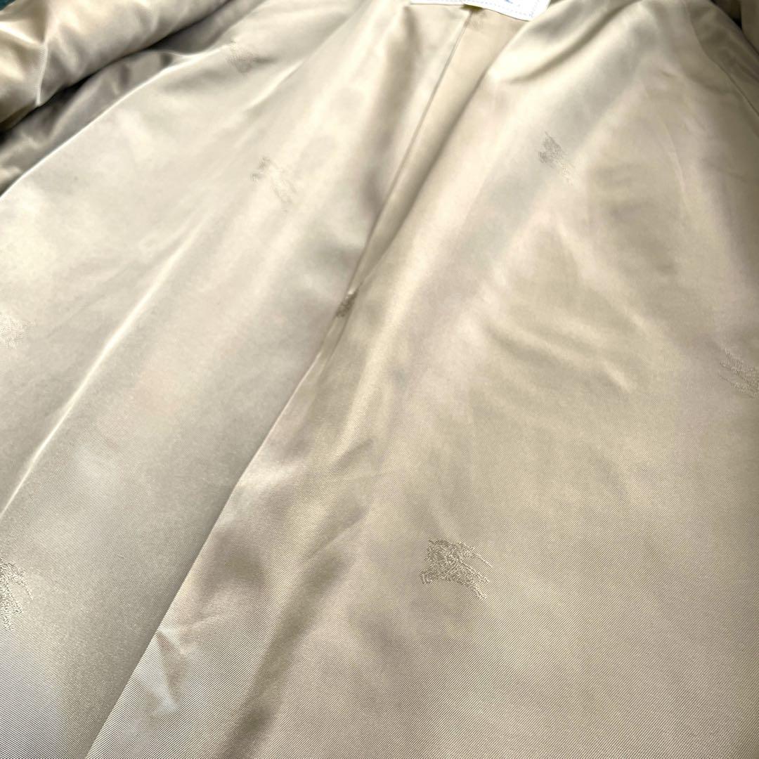 レアカラー 90s Burberry カシミヤ混 ハーフコート ダブル 裏地総柄