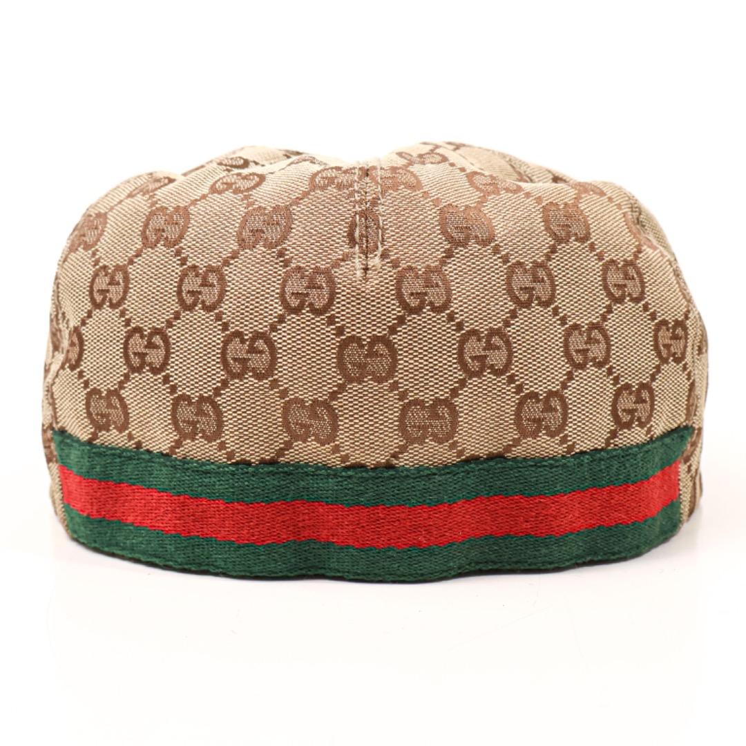 H3042P◾️グッチ　GG柄キャンバス　シェリーライン レザー切替ハンチング