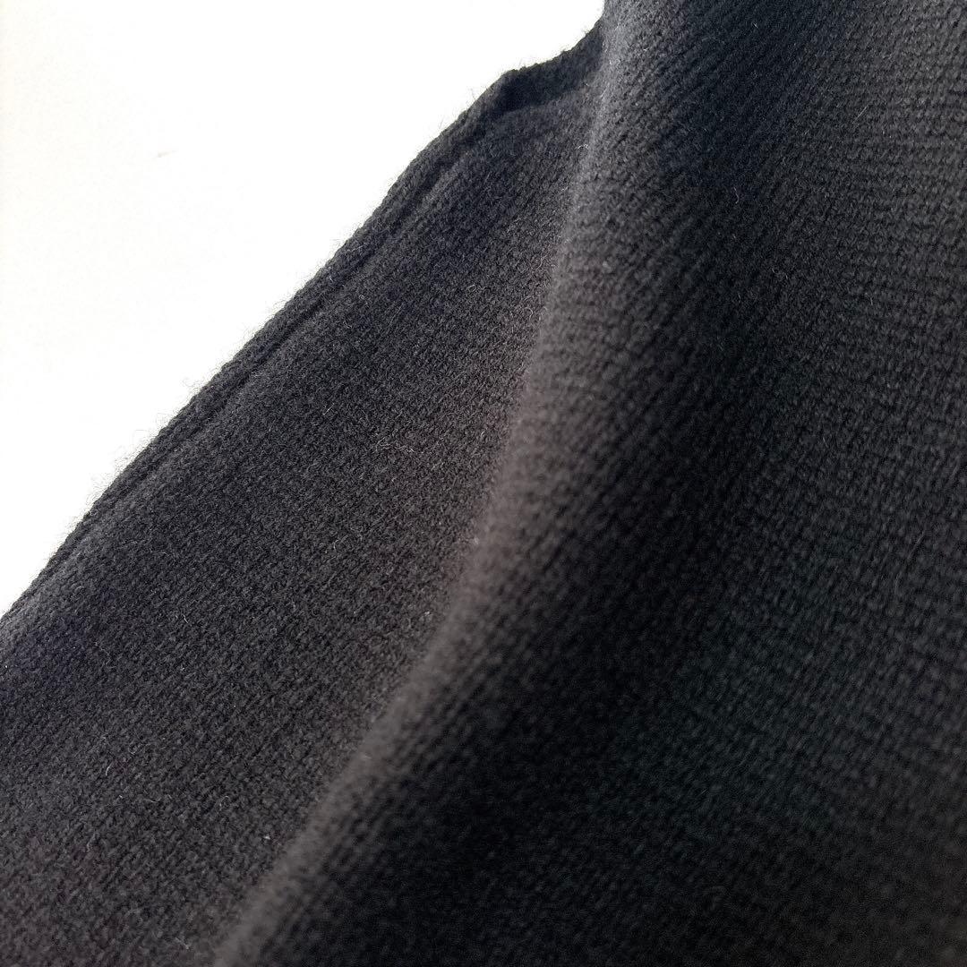 美品⁑ドゥロワー　ウールカシミヤ ミラノ編みVネックニットジレ　ベスト　ブラック