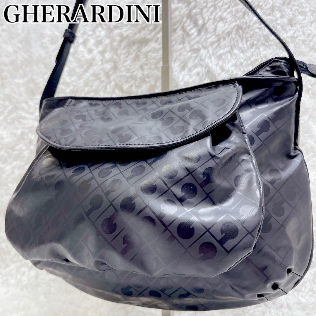 未使用級✨GHERARDINI ワンショルダーバッグ ナイロン ブラック 総柄