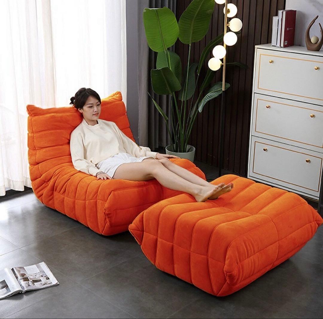 【美品・送料無料】トーゴ togo 一人掛けソファ オットマン