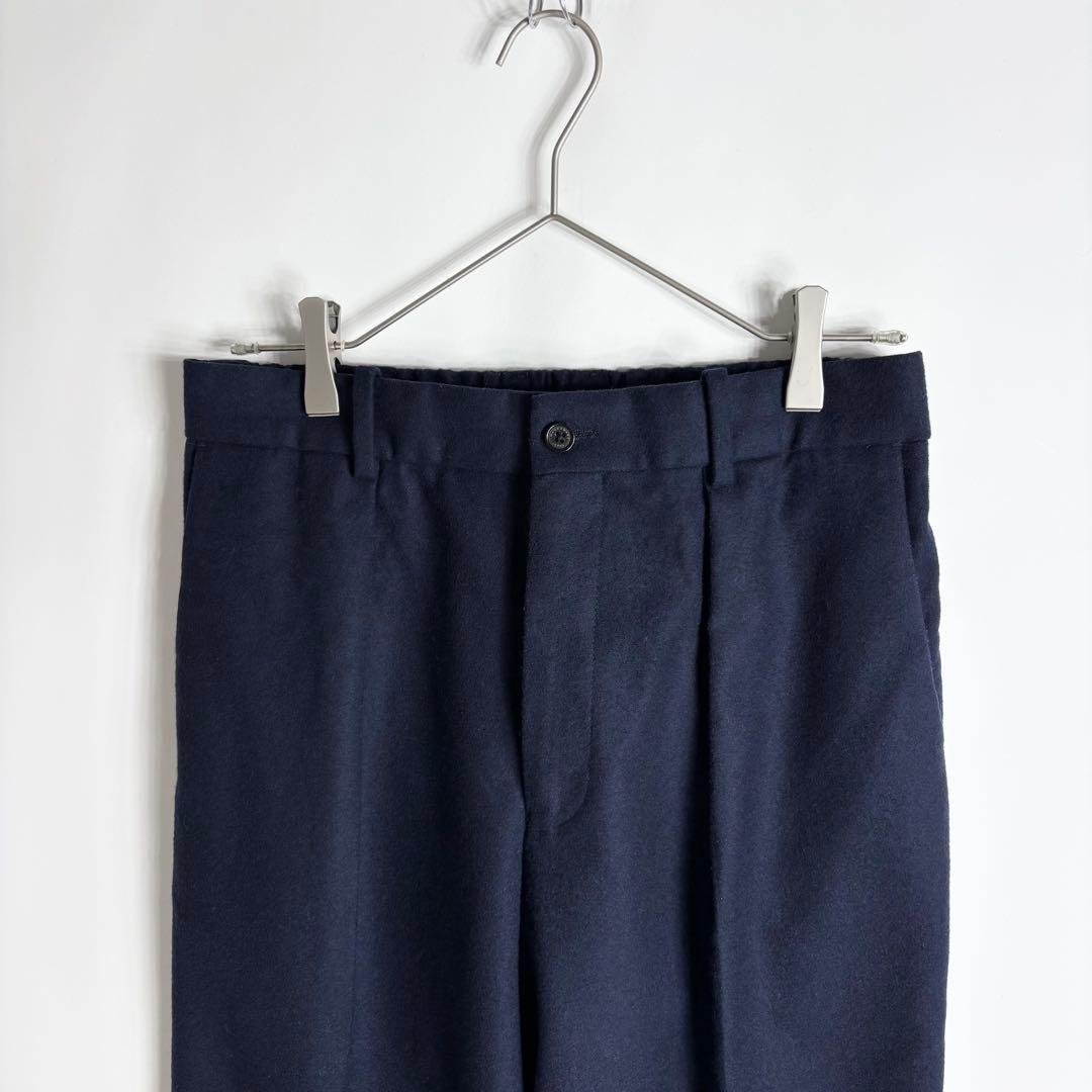 MARKAWARE 日本製 ウールフランネル ペグトップ パンツ ネイビー 3