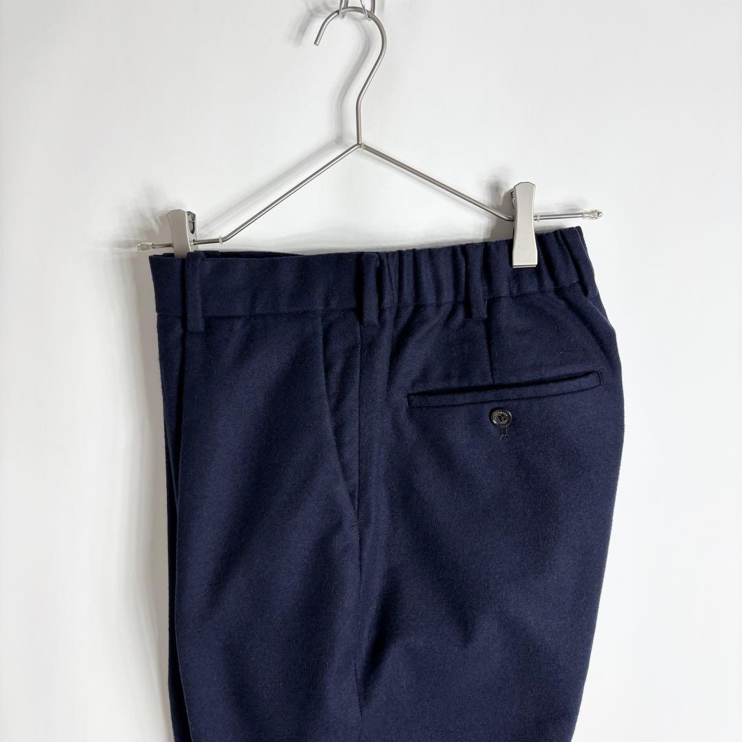 MARKAWARE 日本製 ウールフランネル ペグトップ パンツ ネイビー 3