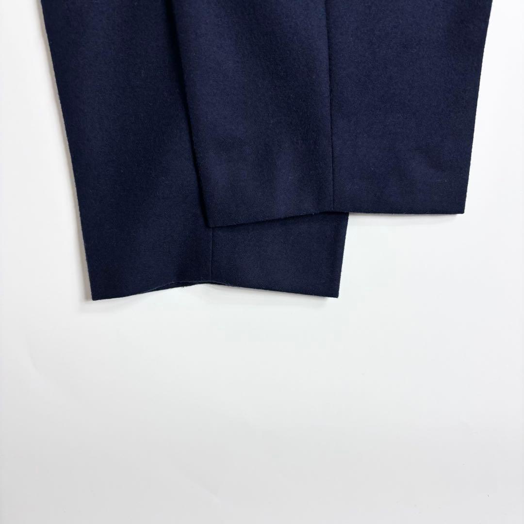MARKAWARE 日本製 ウールフランネル ペグトップ パンツ ネイビー 3