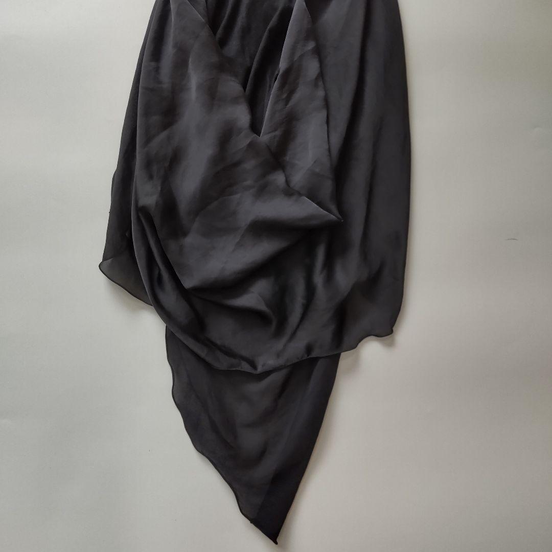 美品 リミフゥ 変形 ノースリーブ カットソー チュニック ベルト付 サテン調