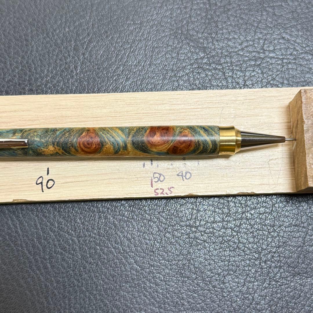157花梨瘤スタビ　木製シャーペン　強低重心ダブルR 真鍮