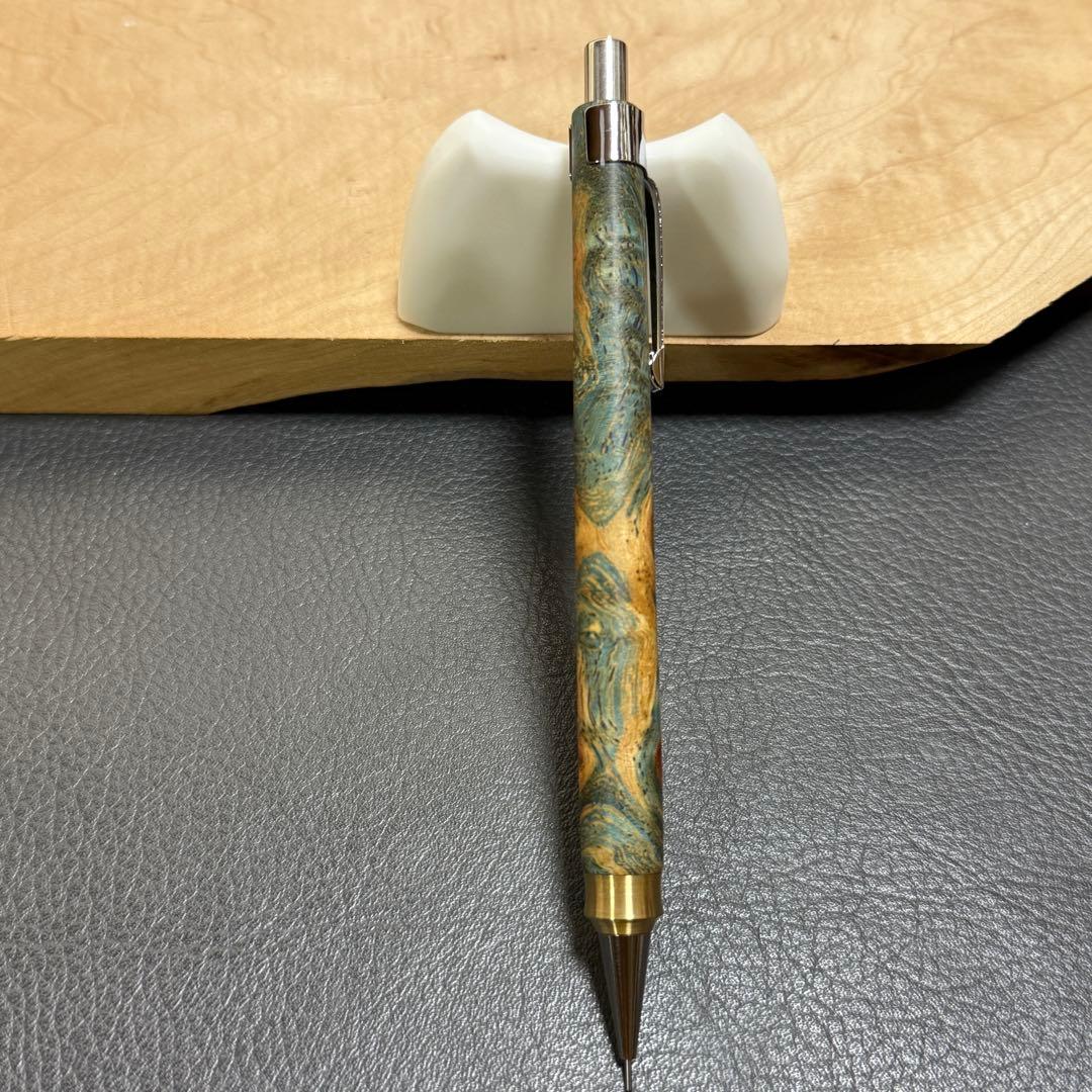 157花梨瘤スタビ　木製シャーペン　強低重心ダブルR 真鍮