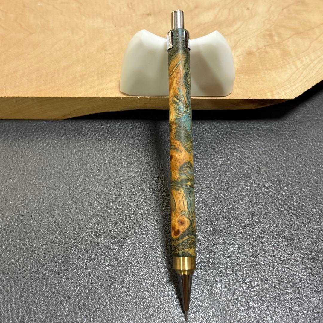 157花梨瘤スタビ　木製シャーペン　強低重心ダブルR 真鍮