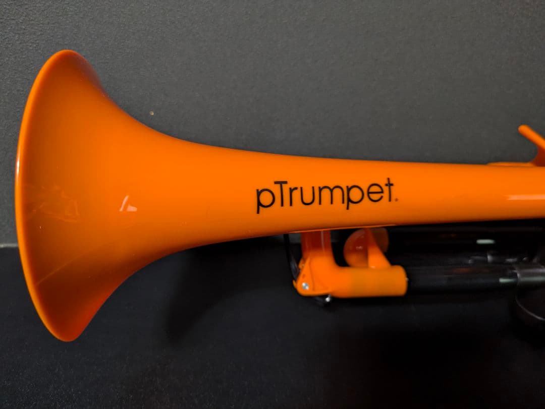 pTrumpet オレンジ トランペット本体、ソフトケース、マウスピース2本つき