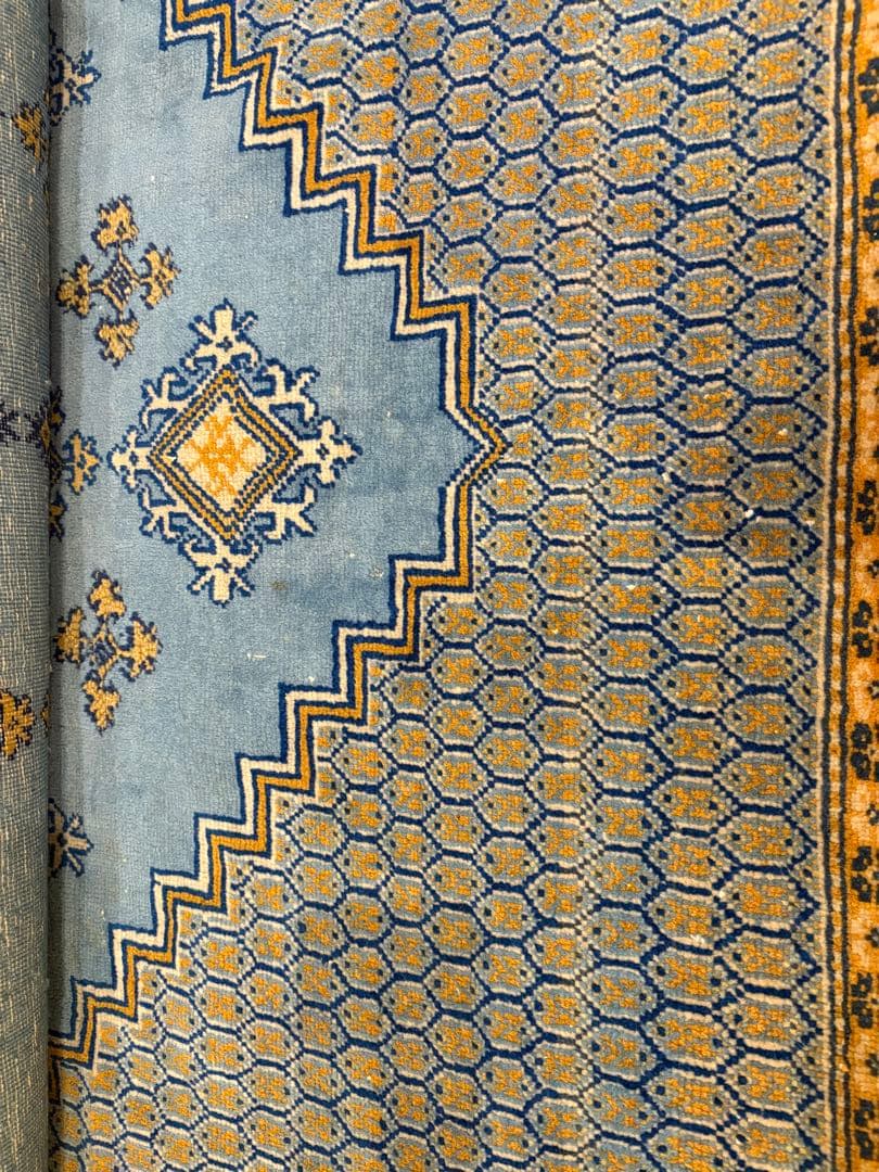 Sawachi モロッコ産 手織り絨毯 大判 3mx2m ラグ ターコイズ