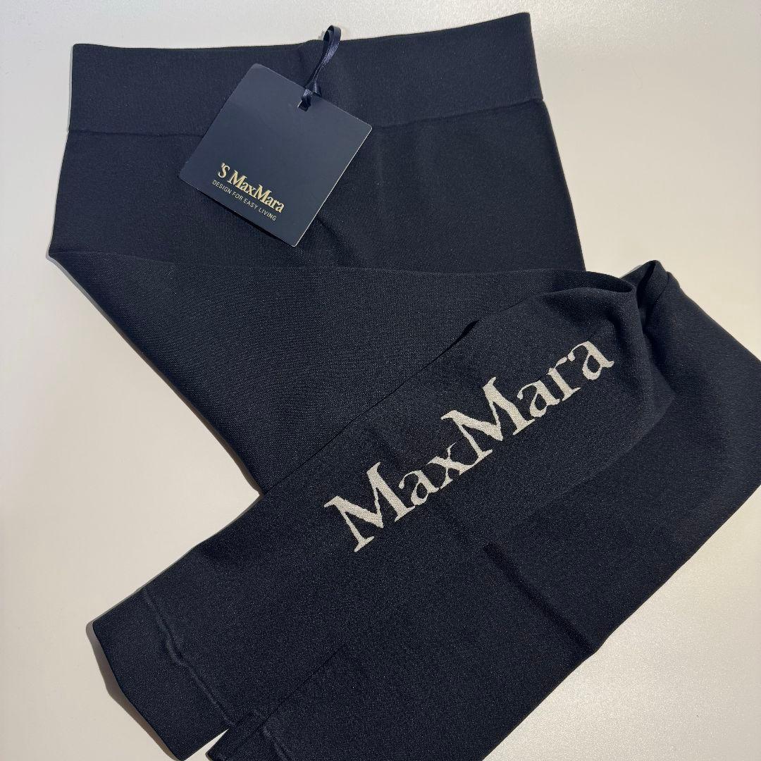 S MaxMara エスマックスマーラ レギンス パンツ ロゴ ブラック S