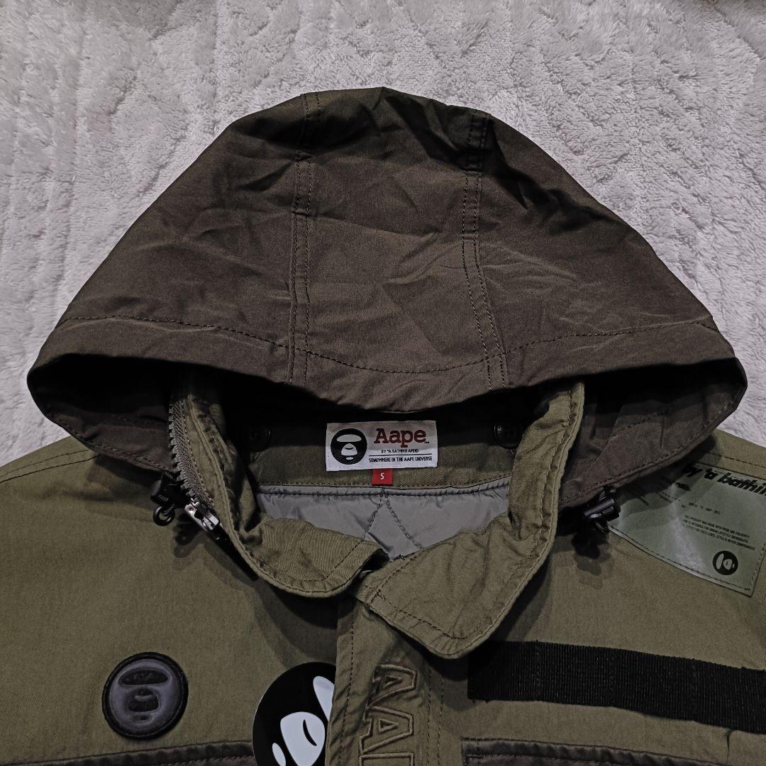 AAPE アベイシングエイプ 3WAY ミリタリージャケット カーキ S