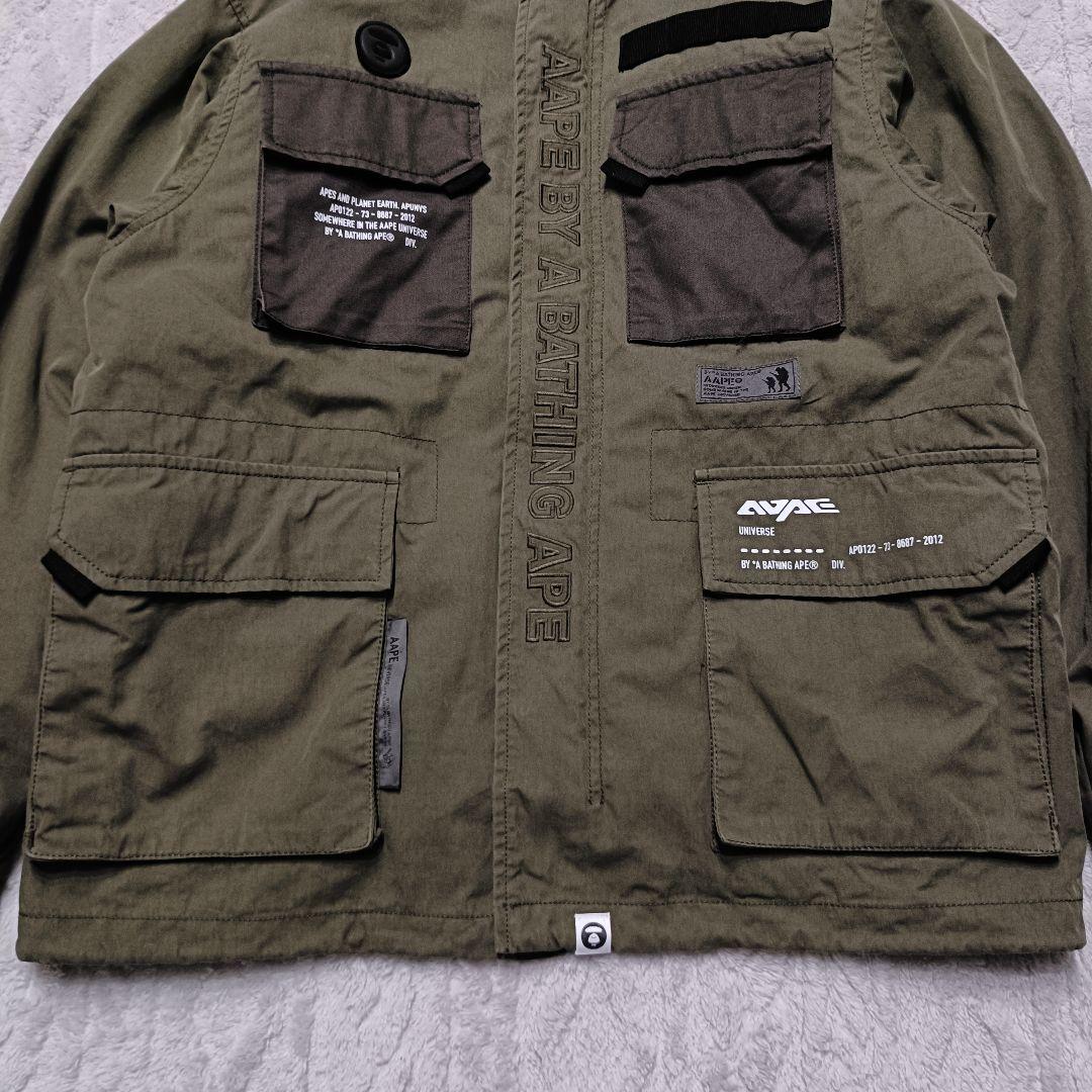 AAPE アベイシングエイプ 3WAY ミリタリージャケット カーキ S