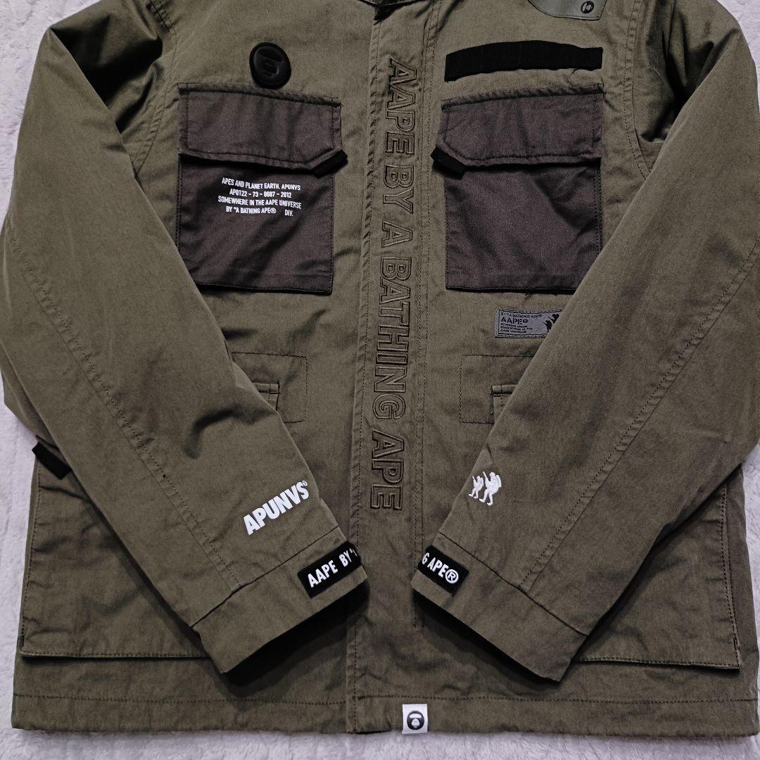 AAPE アベイシングエイプ 3WAY ミリタリージャケット カーキ S