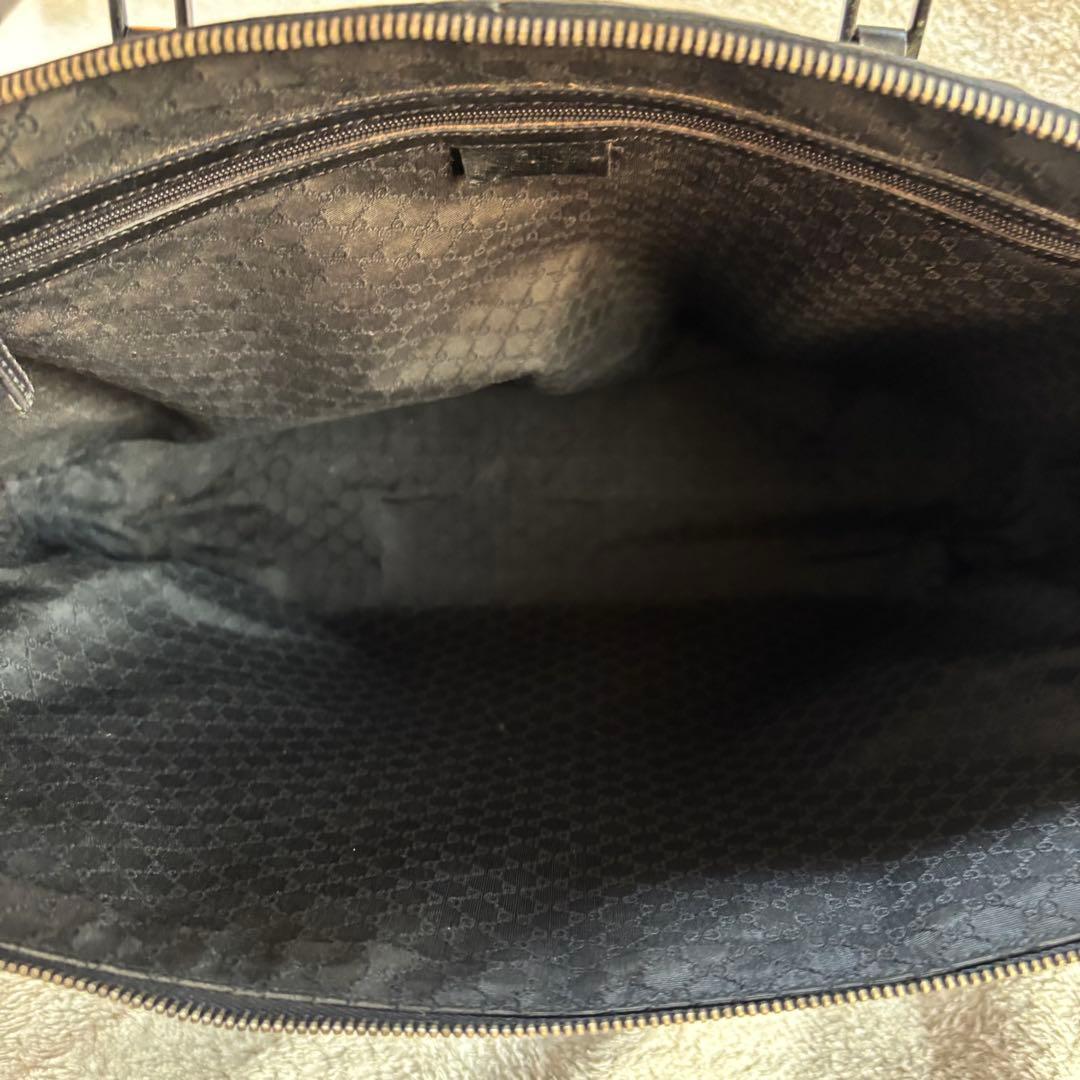 GUCCI グッチ レザー ビジネスバッグ ハンドバッグ ブラック 黒 本革