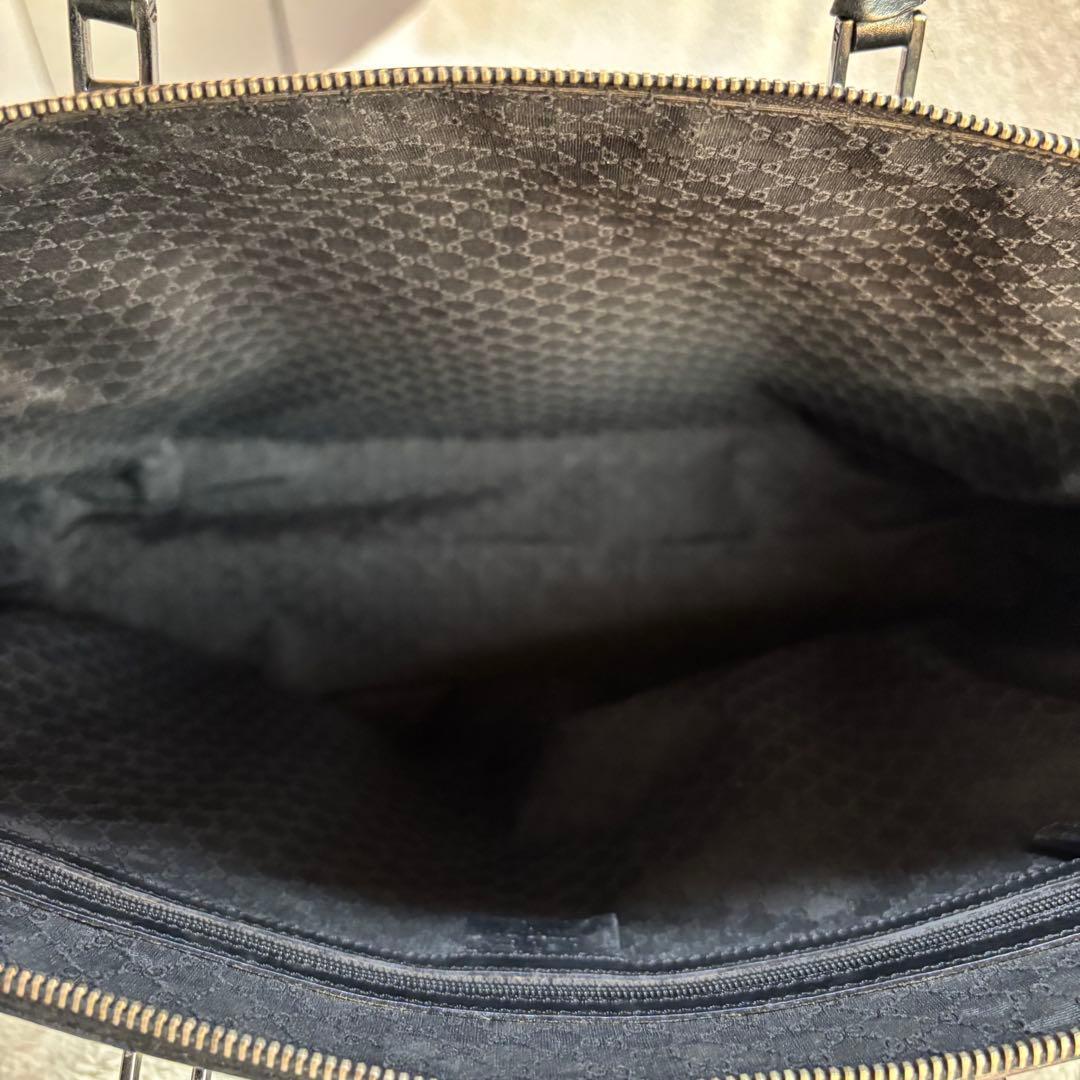 GUCCI グッチ レザー ビジネスバッグ ハンドバッグ ブラック 黒 本革