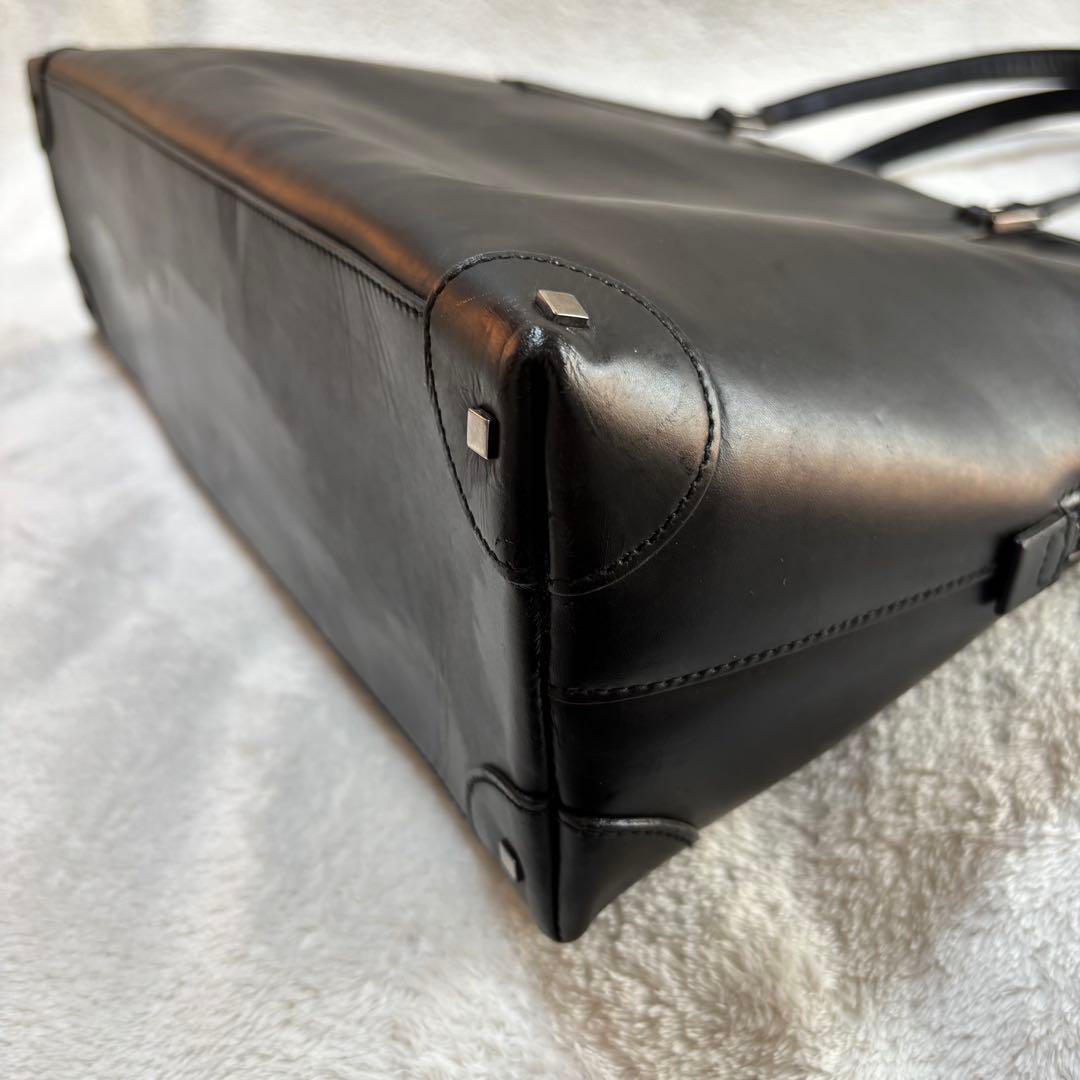 GUCCI グッチ レザー ビジネスバッグ ハンドバッグ ブラック 黒 本革