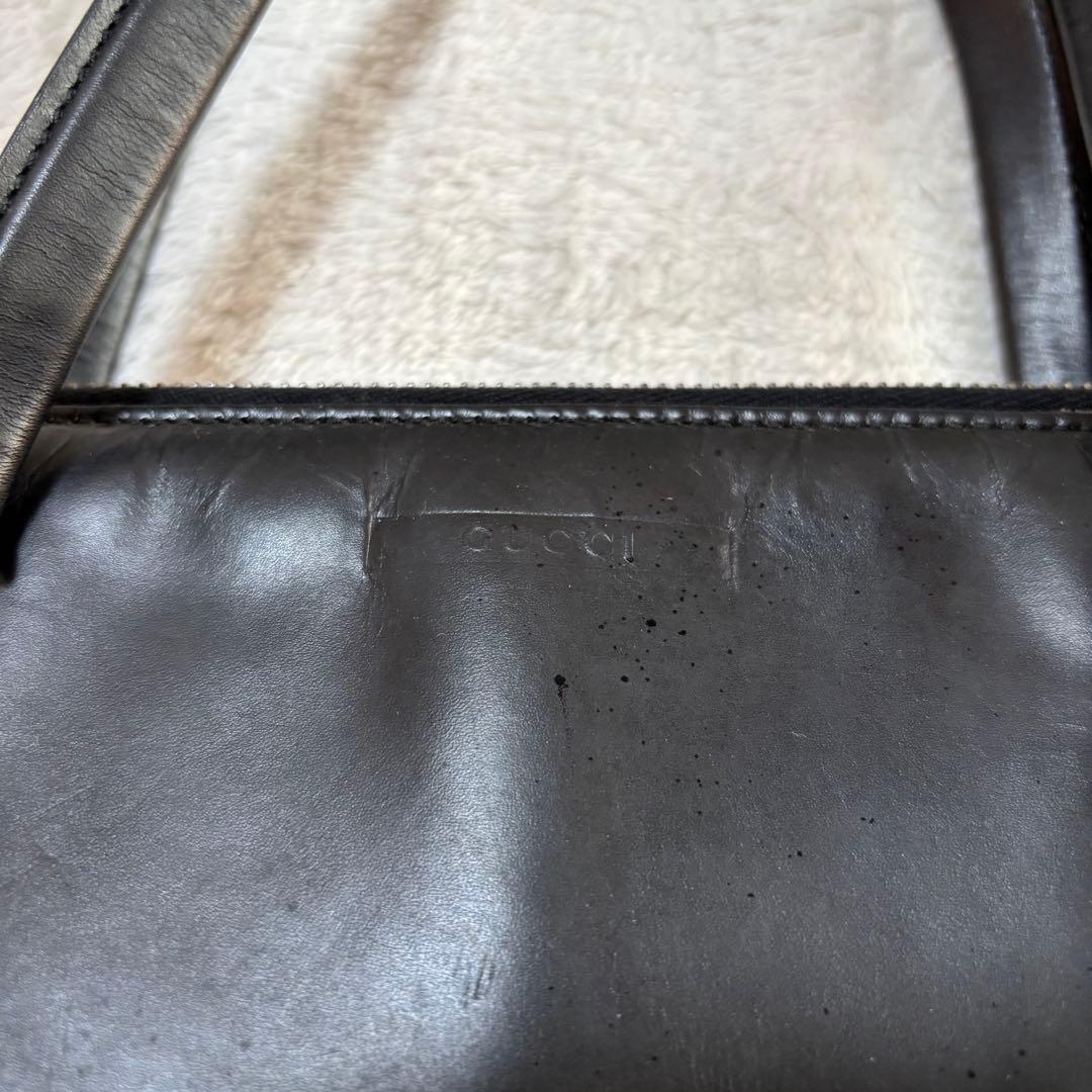 GUCCI グッチ レザー ビジネスバッグ ハンドバッグ ブラック 黒 本革
