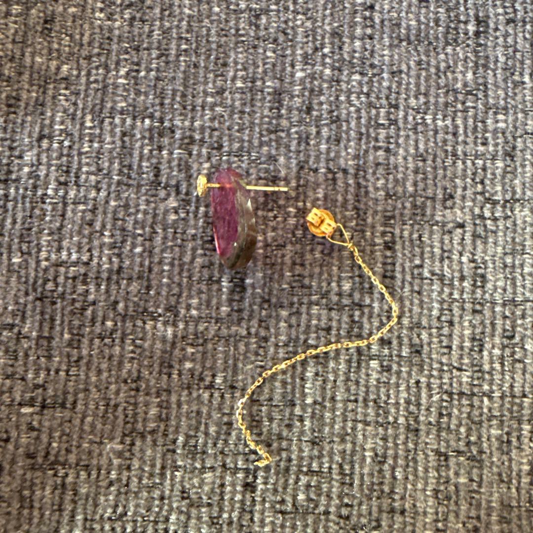 monaka jewellery 天然石ウォーターメロントルマリン ピアス片耳